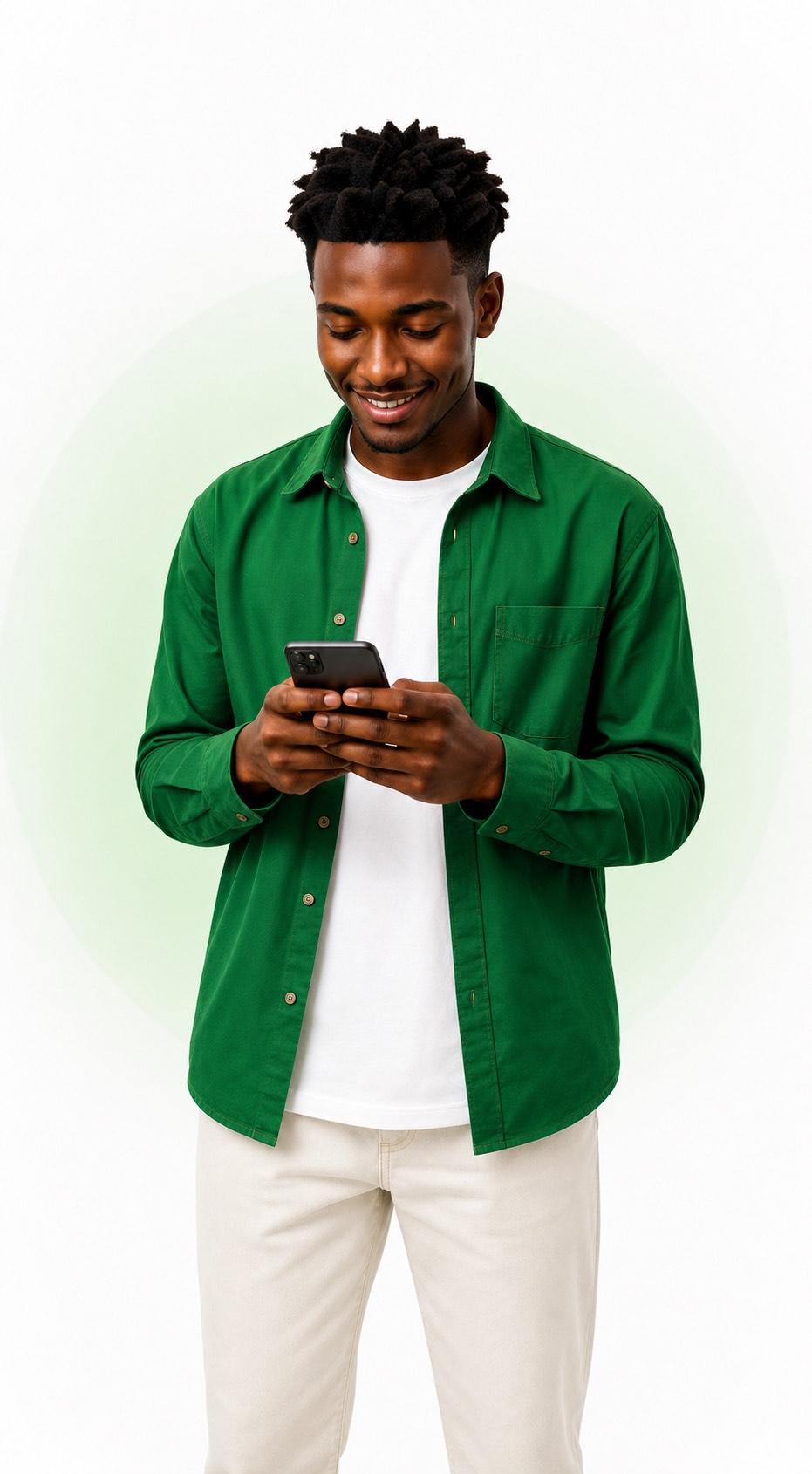 Tasker using PayFluence on his phone